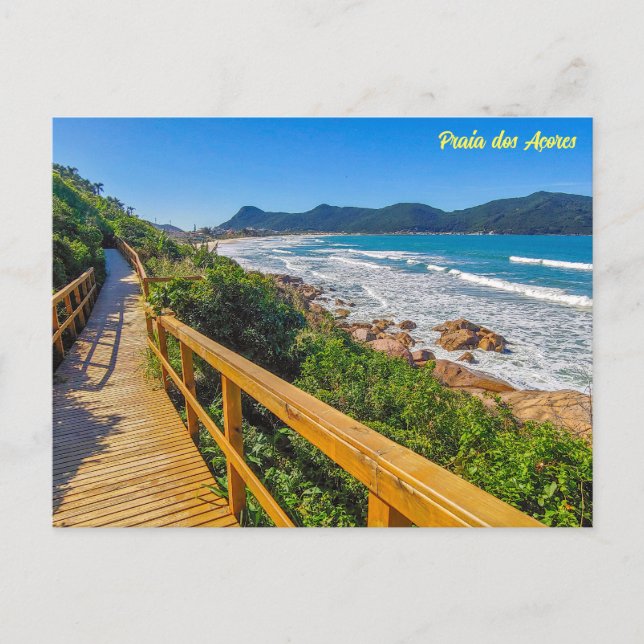 Cartão Postal Praia dos Açores, Florianópolis, Brasil (Frente)