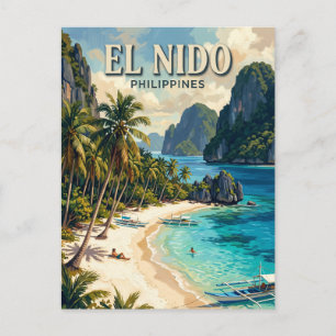 Cartão Postal Praia dos Sete Commandos El Nido Filipinas