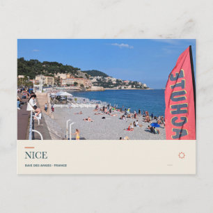 Cartão Postal Praia e Baie des Anges em Nice