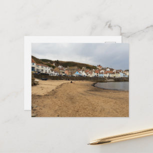 Cartão Postal Praia e Frente da Vila do Porto de Staithes