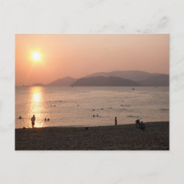 Cartão Postal Praia e Mar em Sunrise, Nha Trang, Vietname