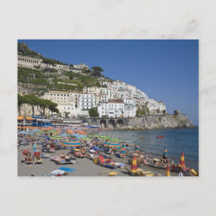 Cartão Postal Praia em Amalfi, Campânia, Itália