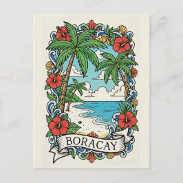 Cartão Postal Praia em Boracay Filipinas