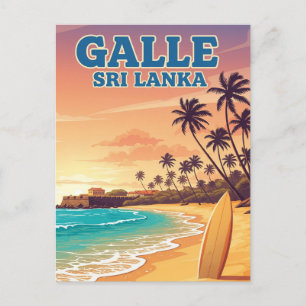 Cartão Postal Praia em Galle Sri Lanka Viagem