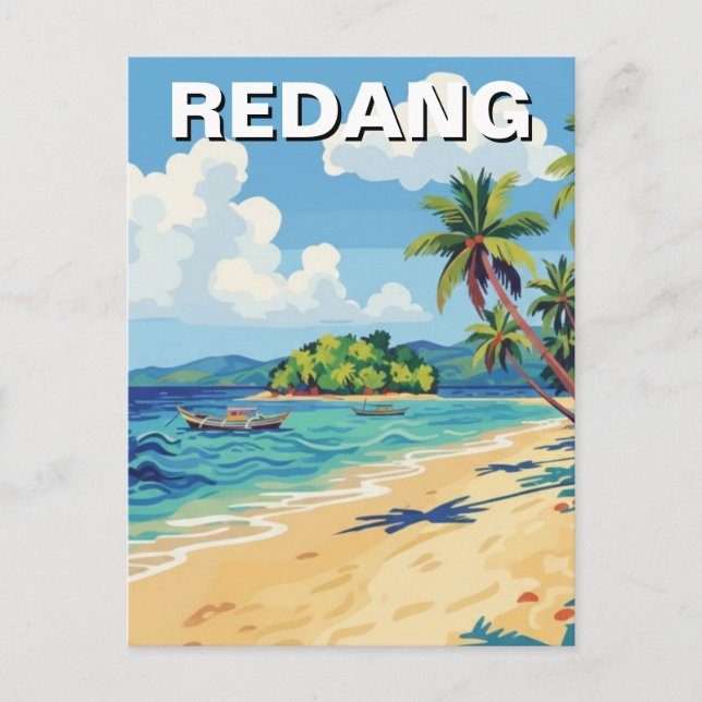 Cartão Postal Praia em Redang Malásia (Frente)