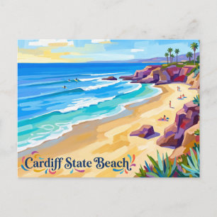 Cartão Postal Praia Estadual de Cardiff Califórnia