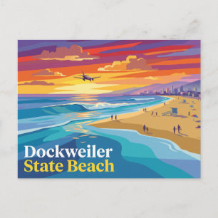Cartão Postal Praia Estadual de Dockweiler, Califórnia