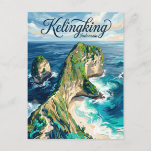 Cartão Postal Praia Kelingking Indonésia