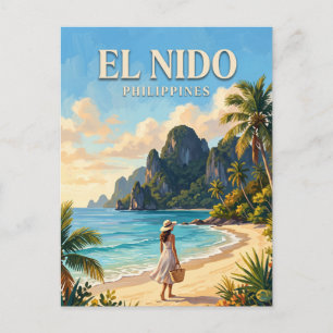 Cartão Postal Praia Las Cabanas, El Nido Filipinas
