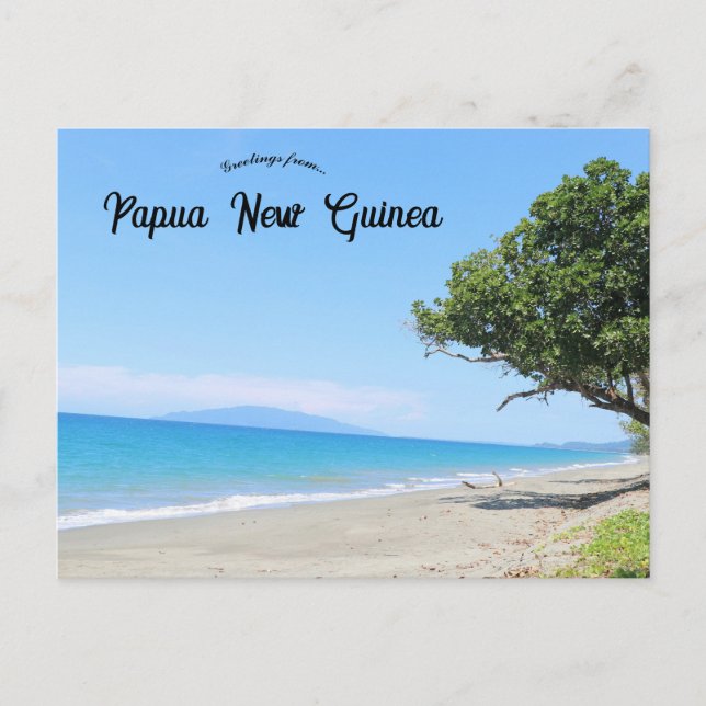 Cartão Postal Praia na província de East Sepik, Papua Nova Guiné (Frente)