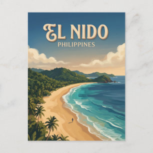 Cartão Postal Praia Nacpan El Nido Filipinas