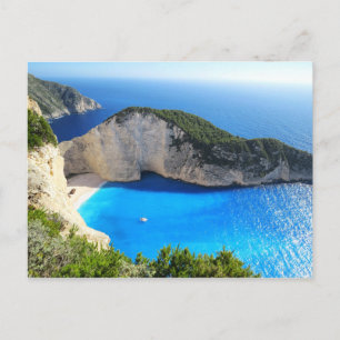 Cartão Postal Praia Navagio, Zakynthos, Grécia