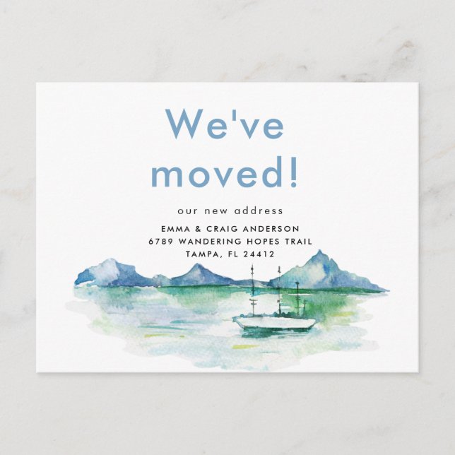 Cartão Postal Praia Nós Mudamos Cartaz (Frente)