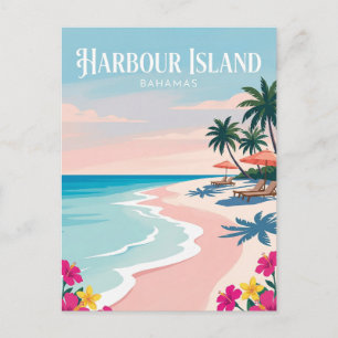 Cartão Postal Praia Pink Sands Bahamas