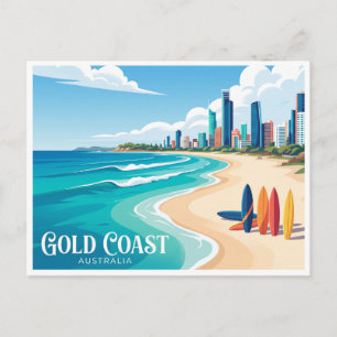 Cartão Postal Praia Principal Gold Coast Austrália