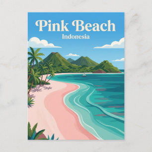 Cartão Postal Praia Rosa Indonésia