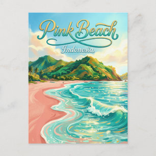 Cartão Postal Praia Rosa Indonésia