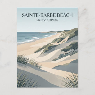 Cartão Postal Praia Sainte-Barbe, Plouharnel, Bretanha, França