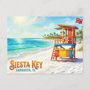 Cartão Postal Praia Siesta EUA