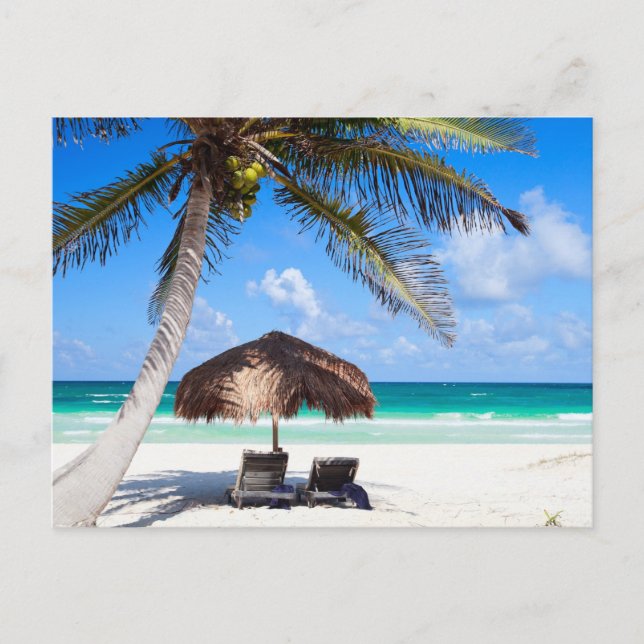 Cartão Postal praia tropical (Frente)