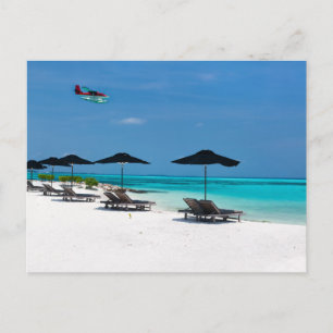Cartão Postal Praia tropical idílica nas Maldivas