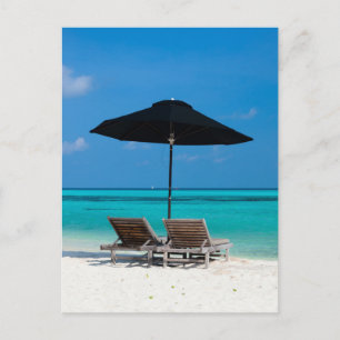 Cartão Postal Praia tropical idílica nas Maldivas