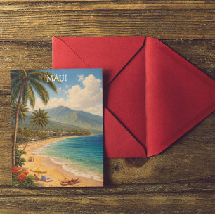 Cartão Postal Praia Tropical Ka'anapali Beach Maui Viagens Antig