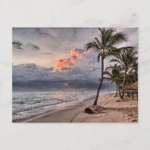 Cartão Postal Praia tropical no Caribe