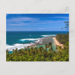 Cartão Postal Praia Tunnels vista da Trilha Kalalau