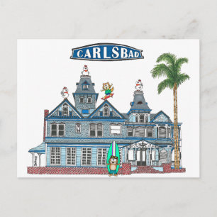 Cartão Postal Praia Twin Inns Cidade de Carlsbad