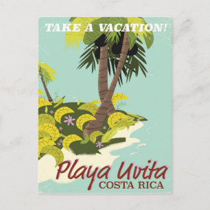 Cartão Postal Praia Uvita, Costa Rica pôster de viagem de praia/