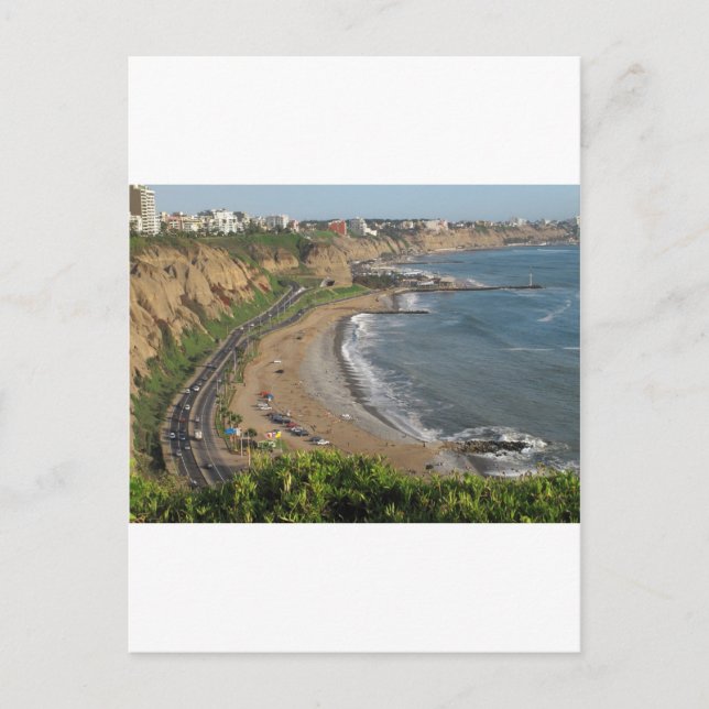 Cartão Postal Praia verde da costa em Lima-Peru (Frente)