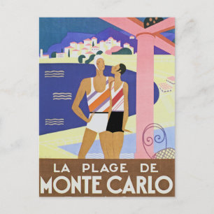 Cartão Postal Praia Vintage Monte Carlo