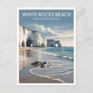 Cartão Postal Praia White Rocks Portrush Irlanda do Norte Viagem