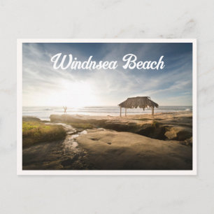 Cartão Postal Praia Windnsea La Jolla Pôr do Sol San Diego Foto