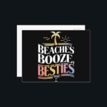 Cartão Postal Praias Booze e Besties Coconut Tree Summer<br><div class="desc">Férias de Verão de Booze e Besties</div>