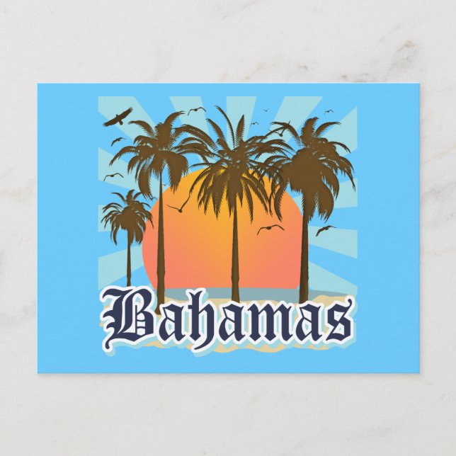 Cartão Postal Praias das Ilhas Bahamas (Frente)