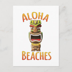 Cartão Postal Praias engraçadas do Aloha havaiano Tiki