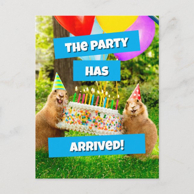 Cartão Postal Prairie Dog Birthday Party (Frente)