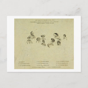 Cartão Postal Prata-Chave para Retrato da Família Real em Osbor