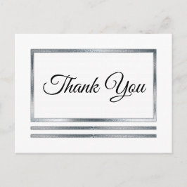 Cartão Postal Prata | White Modern Simples Elegante Obrigado