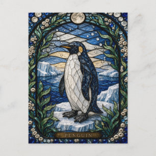 Cartão Postal Prateleira de Gelo de Pinguim Vidro Pintado Illumi