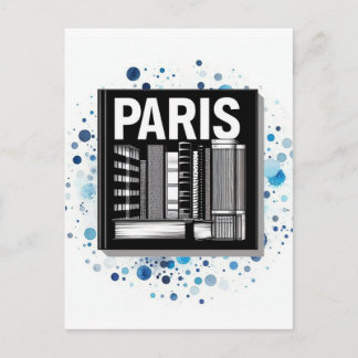 Cartão Postal Prateleira de Livros de Viagem de Paris