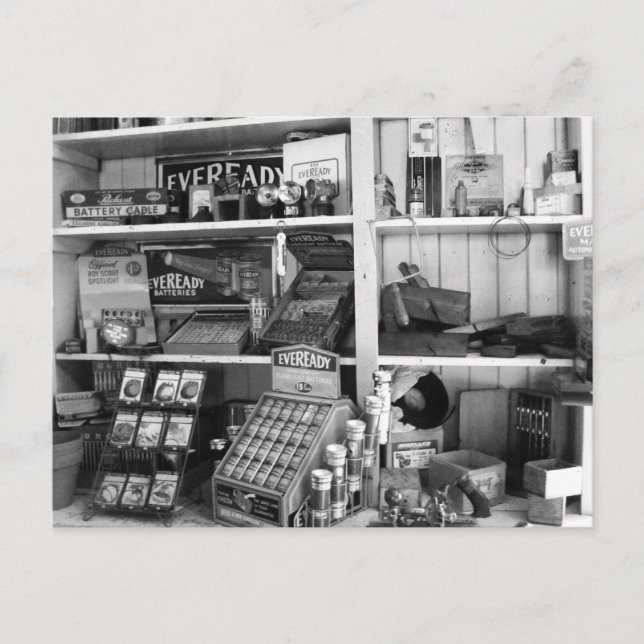 Cartão Postal Prateleiras de armazenamento Vintage (Frente)