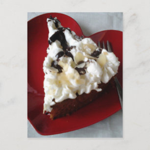 Cartão Postal Prato Coração de Bolo de Chocolate