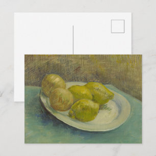 Cartão Postal Prato de Limões de Van Gogh Arte Amarela para Cozi