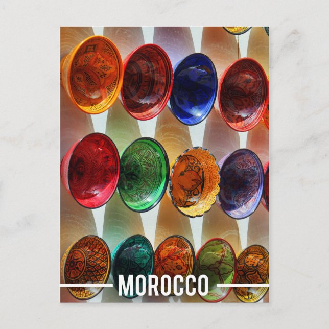 Cartão Postal Pratos cerâmicos marroquinos (Frente)