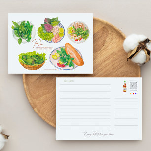 Cartão Postal Pratos Laterais Vietnamitas Vegetais