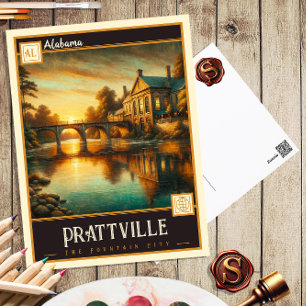 Cartão Postal Prattville, Alabama   Antigo