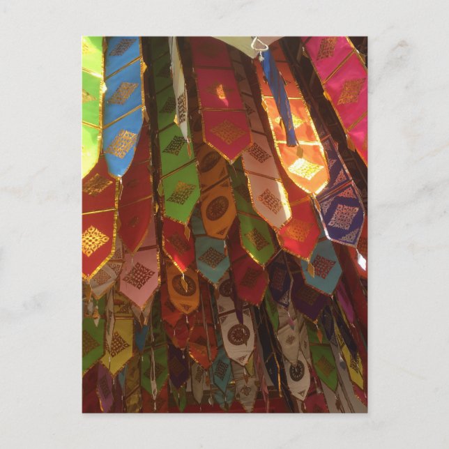 Cartão Postal Prayer Flags, Chiang Mai, Tailândia (Frente)